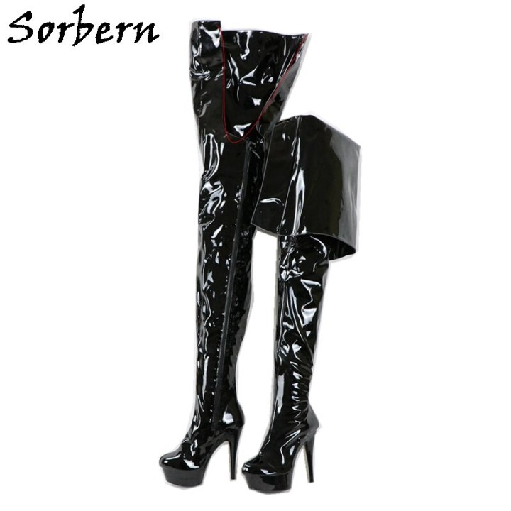 Sorbern 15cm High Heel Women Boot For Guys Crossdressers Boot Pole