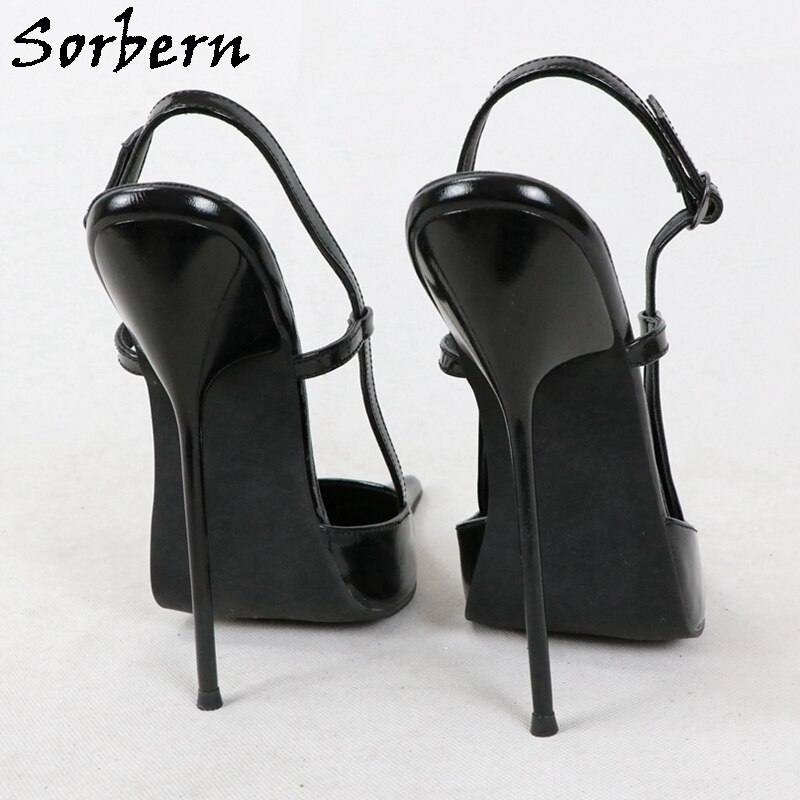 Sorbern 16Cm Metal High Heel Women Pumps Slingback Long Pointy Toes ...