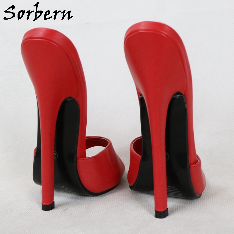Sorbern 18cm High Heel Mules Women Slippers Sexy Mistress Hi Heel Stiletto 