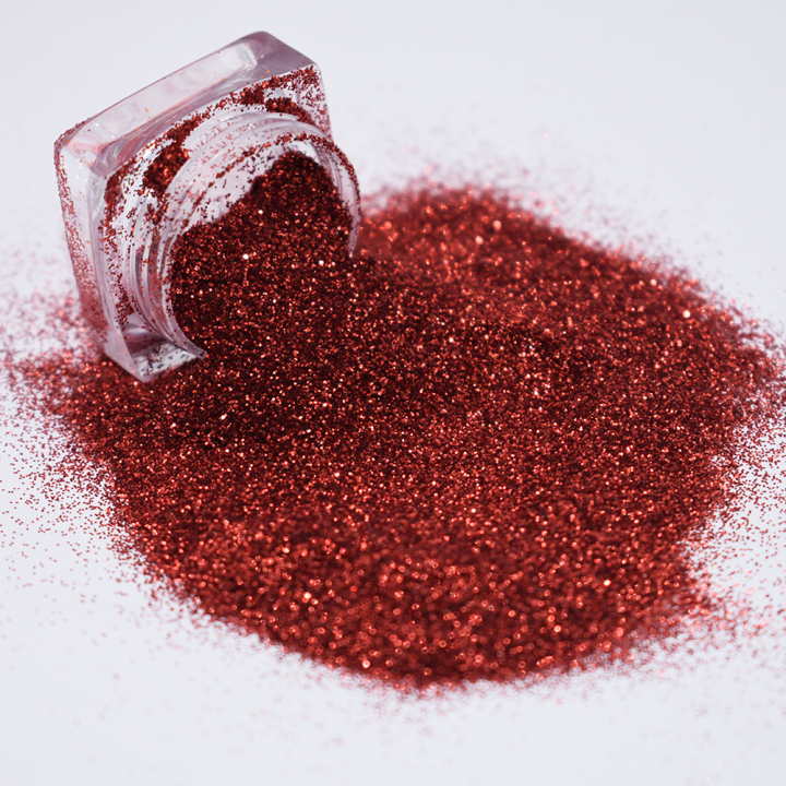  B0301   1/8-1/128'  Red Glitter Pure Color