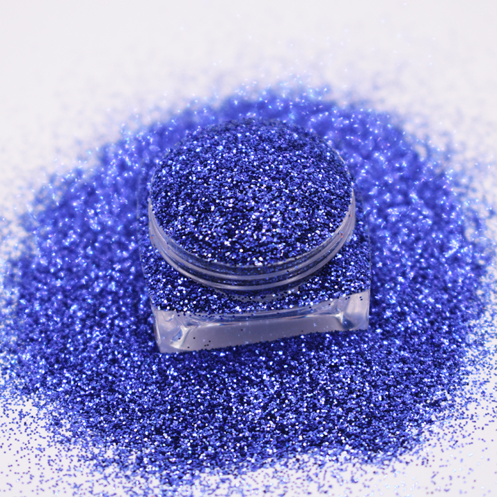 B0704  1/8''-1/128''  Blue Glitter Pure Color