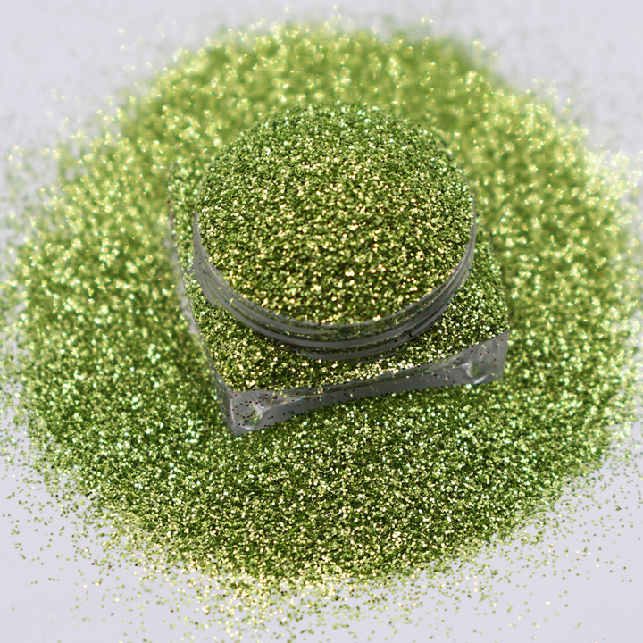 B0601  1/8''-1/128''  Grass green Glitter Pure Color