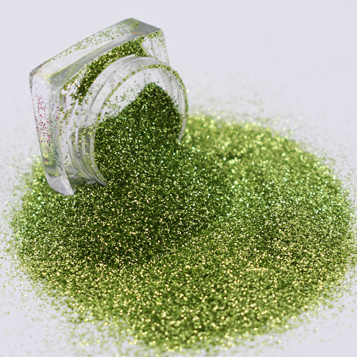 B0601  1/8''-1/128''  Grass green Glitter Pure Color