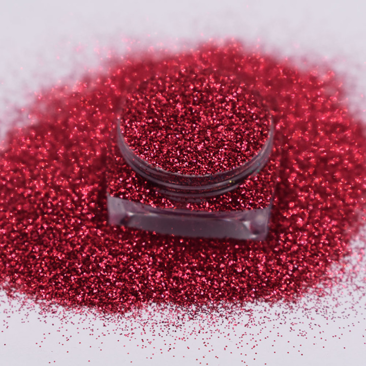 B0910  1/8''-1/128'' (50um thickness) Epiphany red color glitter 