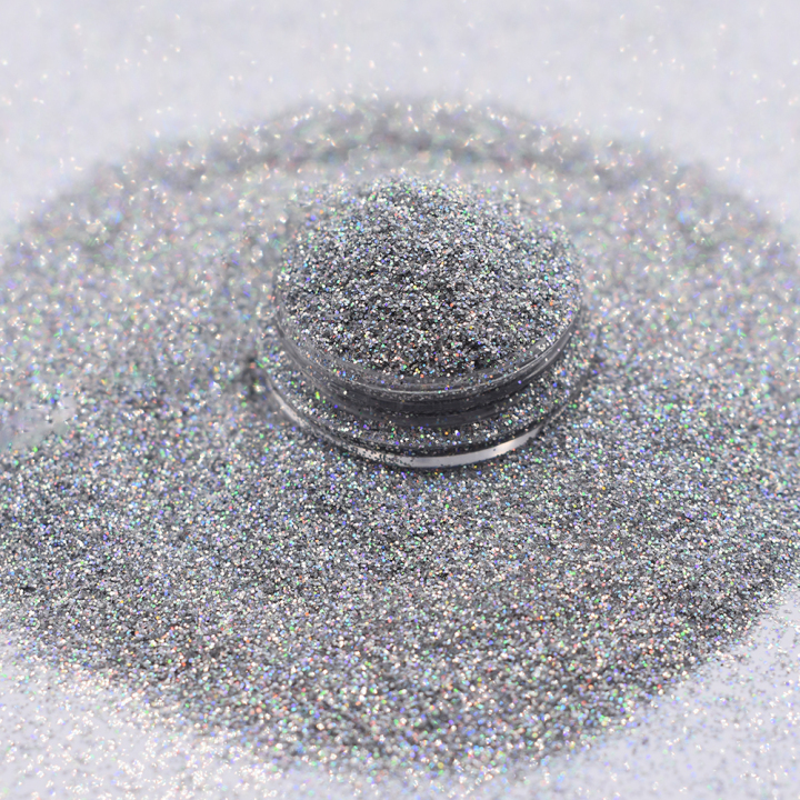 LB100  1/128' Hexagon Shapes Laser Silver Glitter 