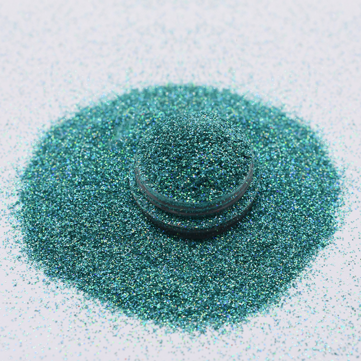 LB702   1/128' Hexagon Shapes Laser turquoise blue Glitter 