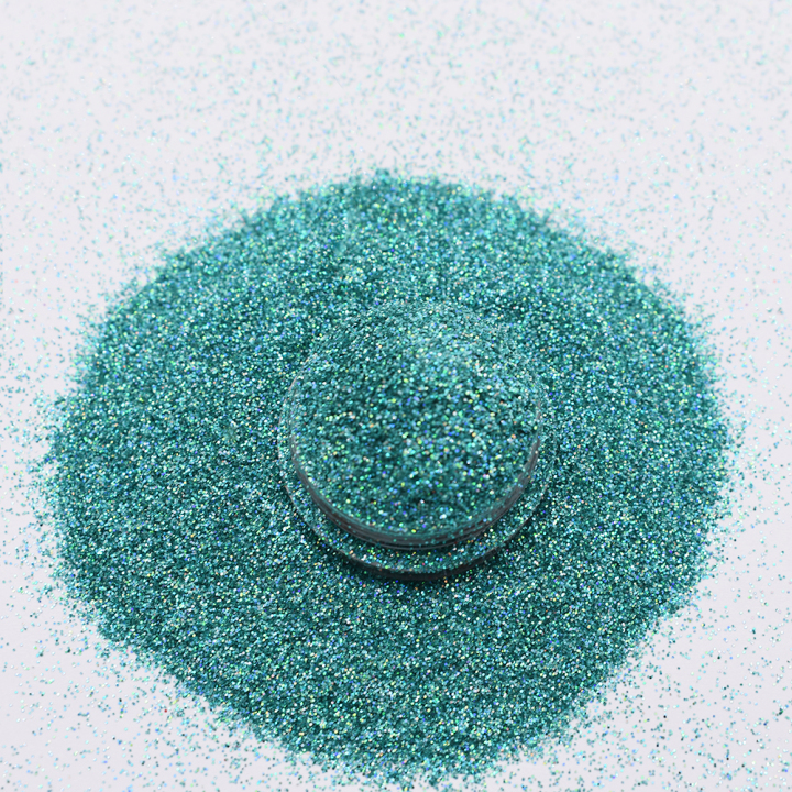 LB702   1/128' Hexagon Shapes Laser turquoise blue Glitter 