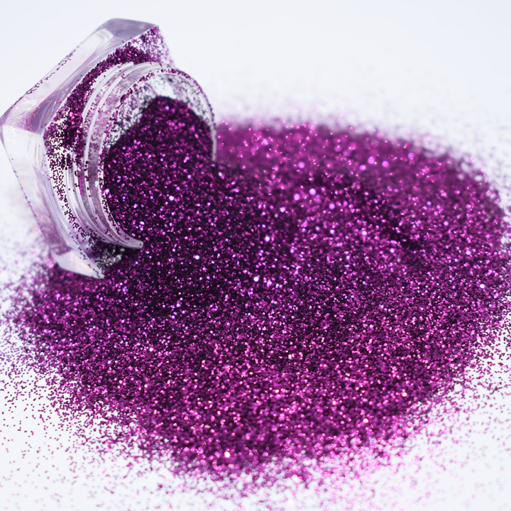 B0800  1/8''-1/128'' (50u thickness) purple pure color glitter 