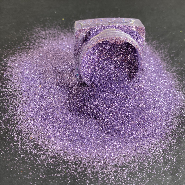 B0814  1/8''-1/128'' (50um thickness) light purple pure color glitter 