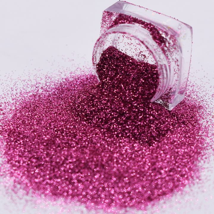B0913  1/8''-1/128'' (50um thickness) Peony red color glitter