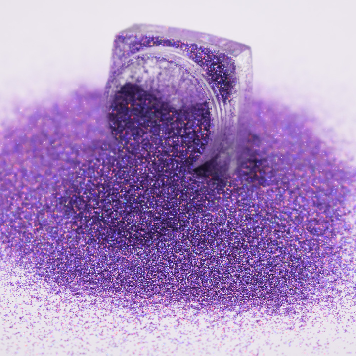  LB802  1/128' Hexagon Shapes Laser light purple Glitter LB802