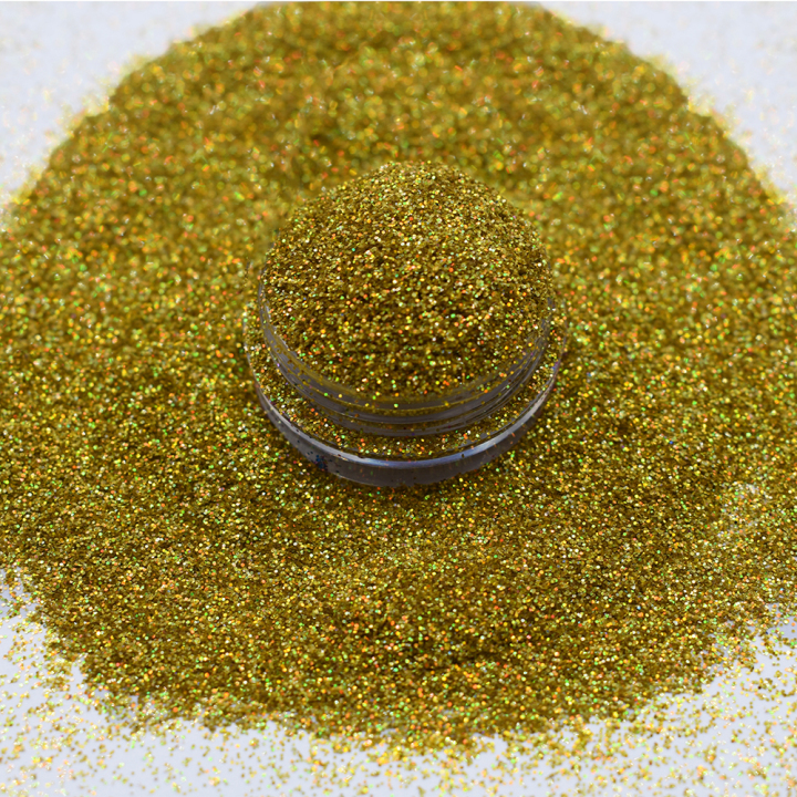 LB210   1/128' Hexagon Shapes Laser green gold Glitter 
