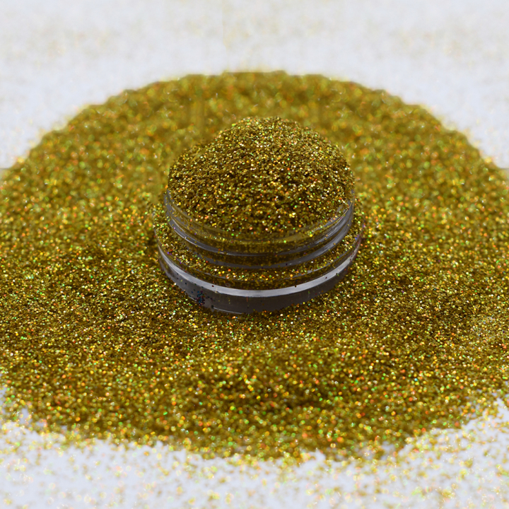 LB210   1/128' Hexagon Shapes Laser green gold Glitter 