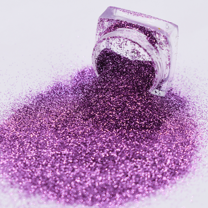 B0806  1/8''-1/128'' (50um thickness) light purple pure color glitter 