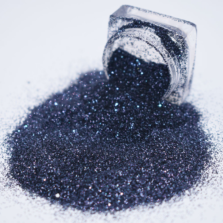 B1001 1/8''-1/128'' (50um thickness) Blue black color glitter 