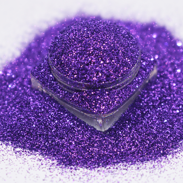B0808  1/8''-1/128'' (50um thickness) Ink purple pure color glitter