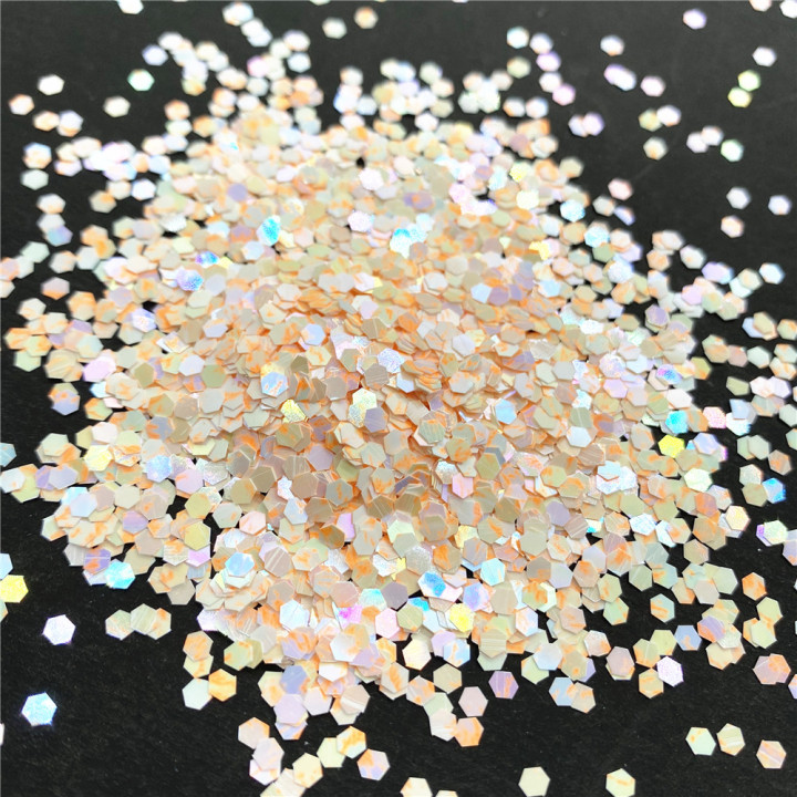 KSJD09 1/10''  Iridescent pattern hexagonal pearl glitter powder