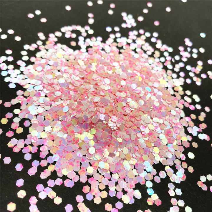 KSJD10 1/10''  Iridescent pattern hexagonal pearl glitter powder