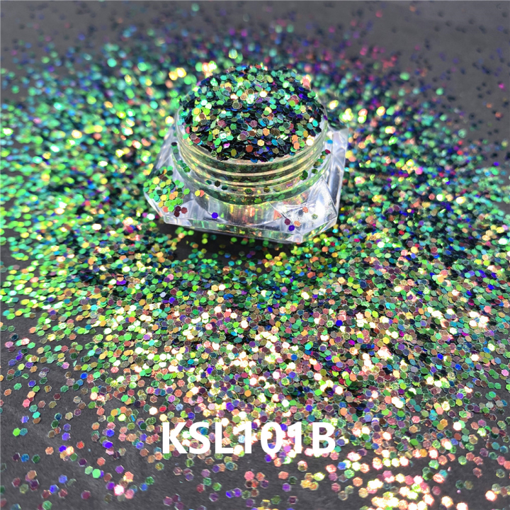 KSL101B 1/24'' 2022 Hot Sale Polyester Bulk Iridescent Holographic Glitter Chunky Mixed glitter 