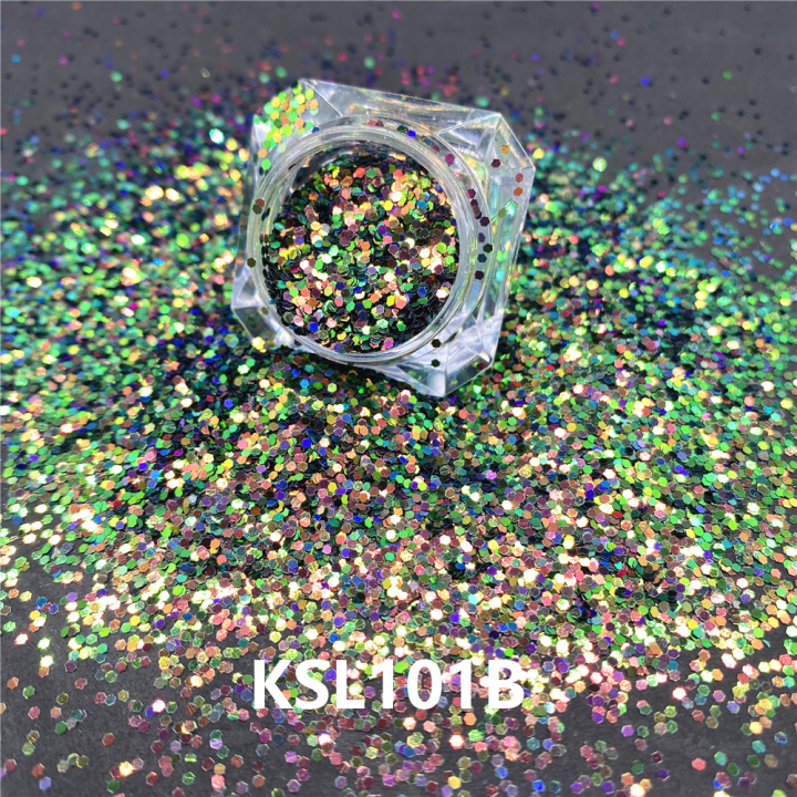 KSL101B 1/24'' 2022 Hot Sale Polyester Bulk Iridescent Holographic Glitter Chunky Mixed glitter 