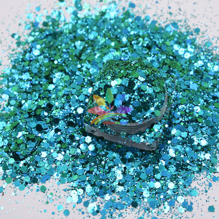 KS-BS7730T  High quality glitter powder polyester Hexagon chameleon glitter 