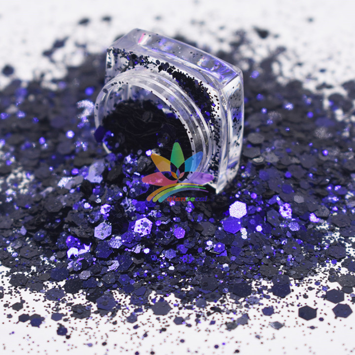 KS-BS7777D High quality glitter powder polyester Hexagon chameleon glitter 