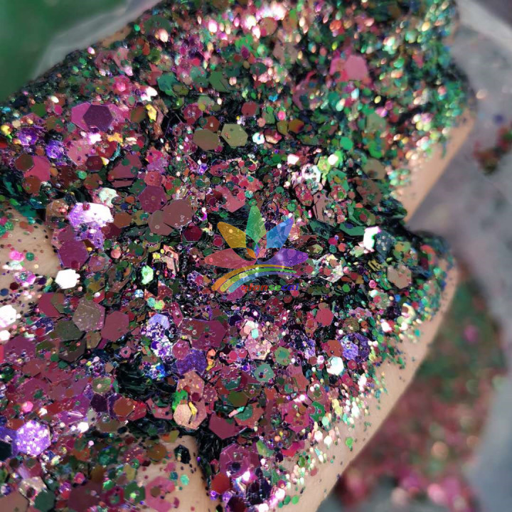  KS-BS7150G High quality glitter powder polyester Hexagon chameleon glitter