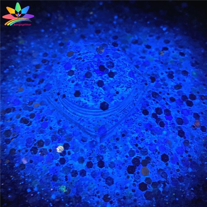 GCP001 blue color glitter Mixes chunky glow in the dark