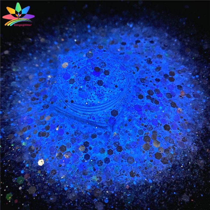 GCP001 blue color glitter Mixes chunky glow in the dark