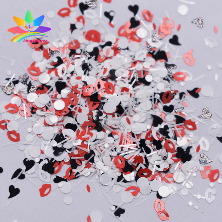 KS-QEJ03A Valentine's Day Theme  mixes shape Glitter 