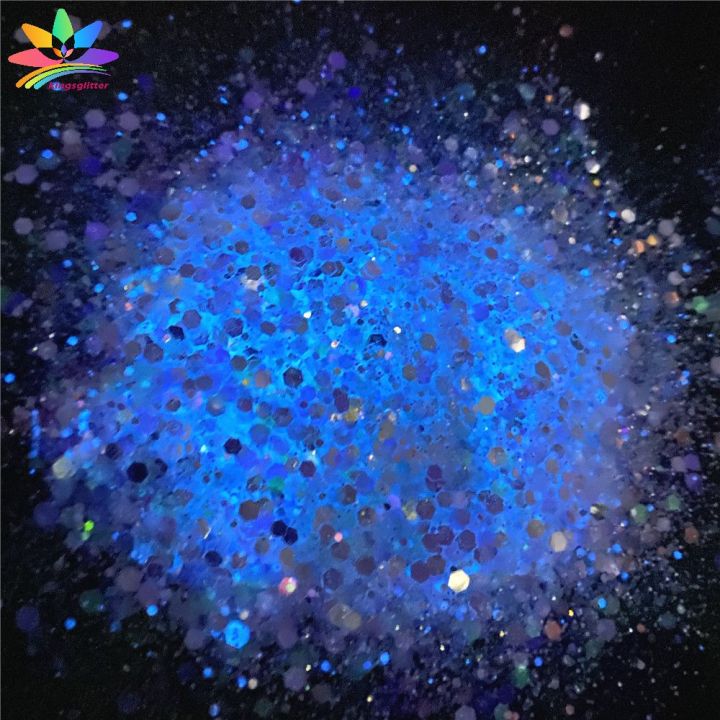 GCB001 BLUE  glitter Mixes chunky glow in the dark