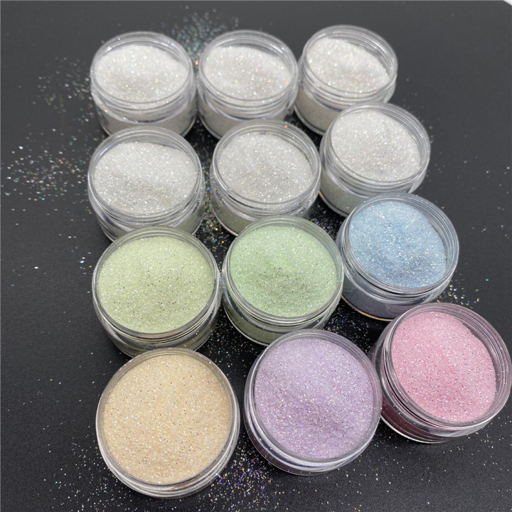 GCPR003 1/128 pink  glitter Mixes chunky glow in the dark 6colors