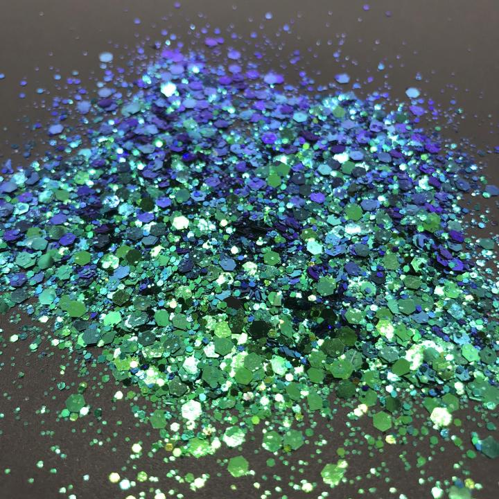 BSNC05   High quality chunky mix color shift glitter polyester Hexagon chameleon glitter