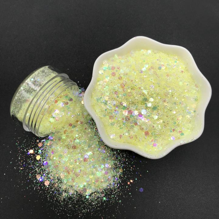 QC01       1/12 1/16 1/24 1/64 1/128 mix 2021 Hot Sale Iridescent glitter for glass printing coating cosmetics resin crafts decoration