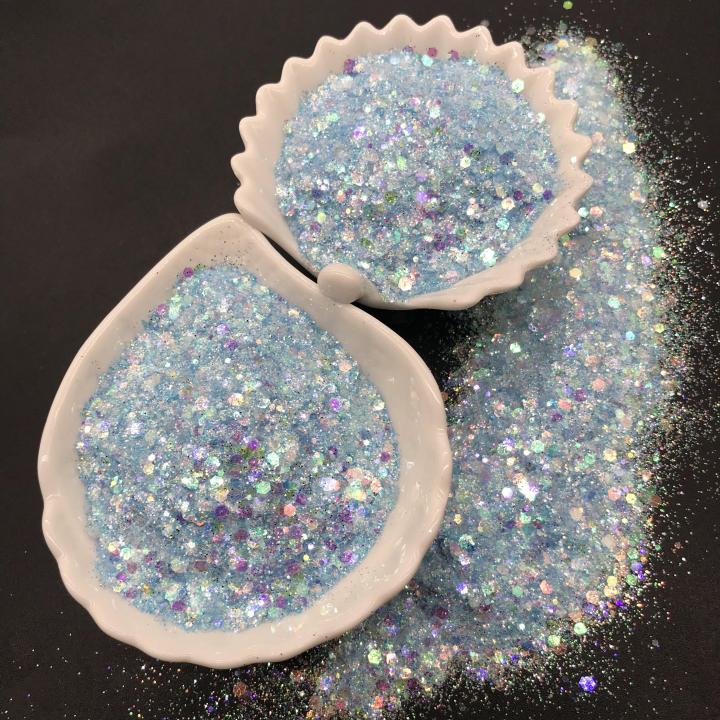 QC03       1/12 1/16 1/24 1/64 1/128 mix 2021 Hot Sale Iridescent glitter for glass printing coating cosmetics resin crafts decoration