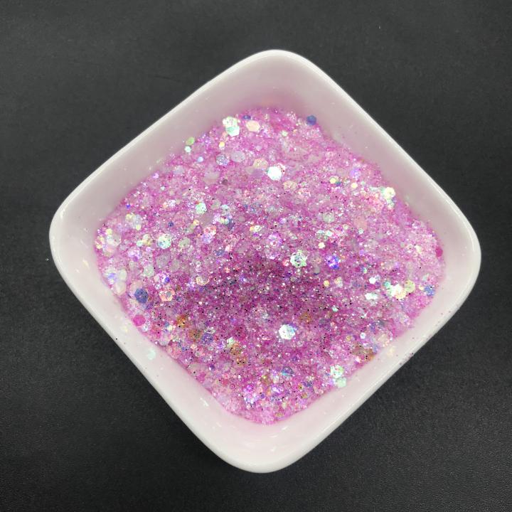 QC06     1/12 1/16 1/24 1/64 1/128 mix 2021 Hot Sale Iridescent glitter for glass printing coating cosmetics resin crafts decoration