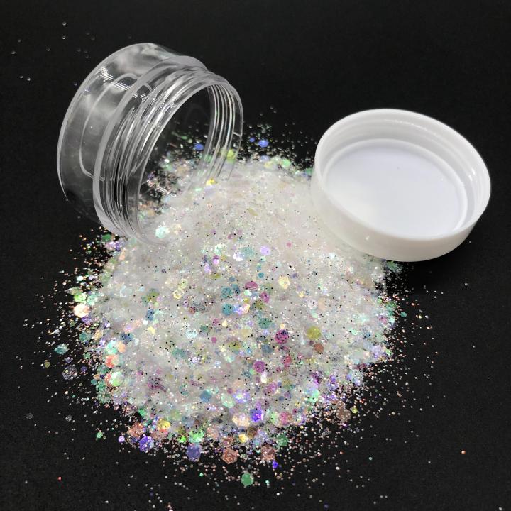 QC09     1/12 1/16 1/24 1/64 1/128 mix 2021 Hot Sale Iridescent glitter for glass printing coating cosmetics resin crafts decoration