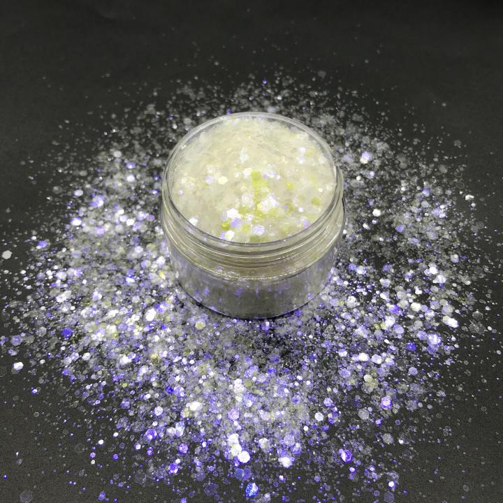 CC14  2021 hot selling bulk Iridescent mirror silver glitter chunky mixed   