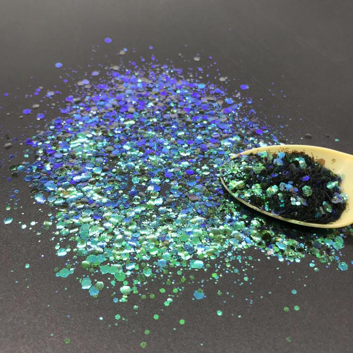 NCC011   1/12 1/16 1/24 1/64 1/128 Ultra-thin Iridescent translucent mixed glitter