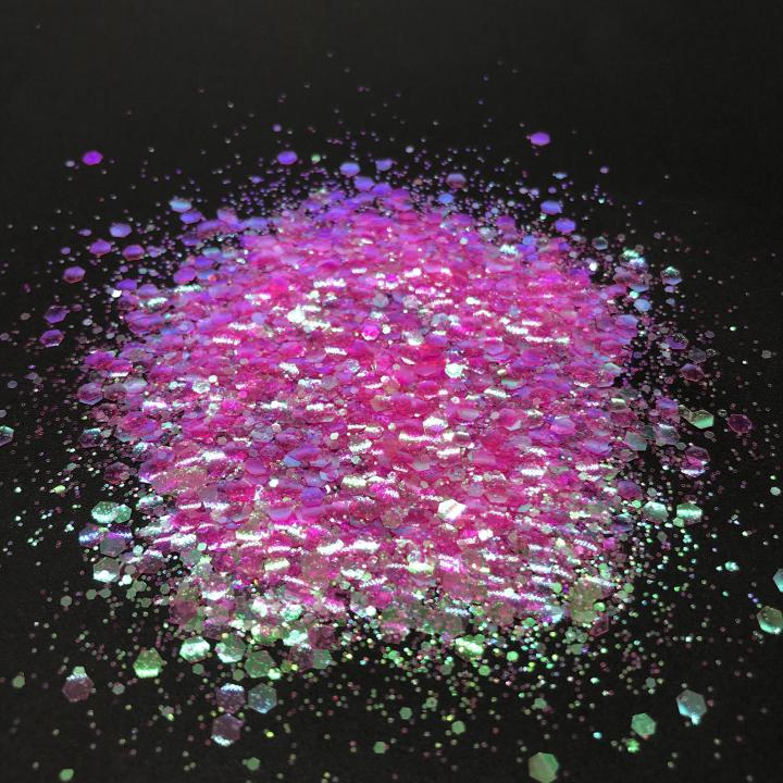 NCC015   1/12 1/16 1/24 1/64 1/128 Ultra-thin Iridescent translucent mixed glitter