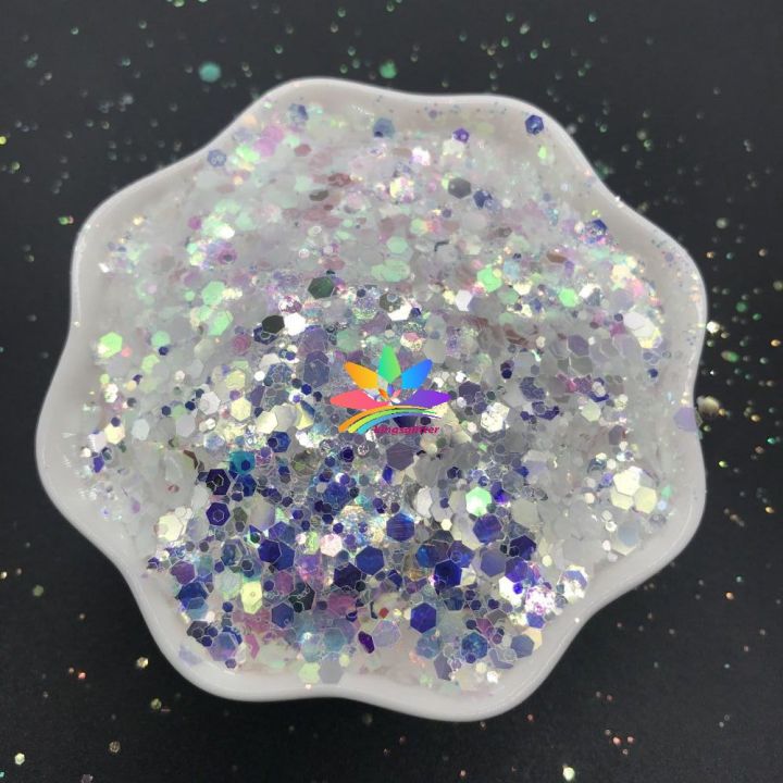 KF01   Bulk Custom Wholesale fine glitter eyeshadow mix glitter blu-ray hexagon chunky glitter
