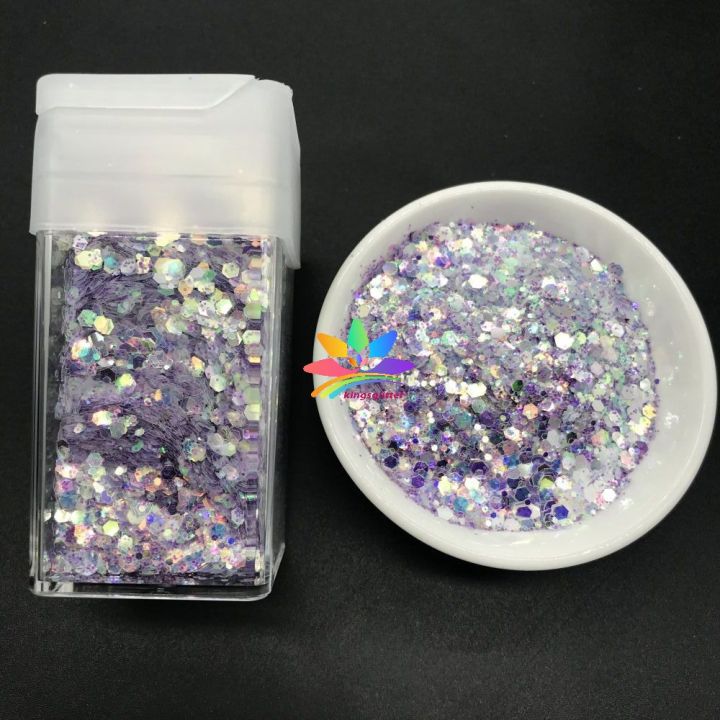 KF02   Bulk Custom Wholesale fine glitter eyeshadow mix glitter blu-ray hexagon chunky glitter