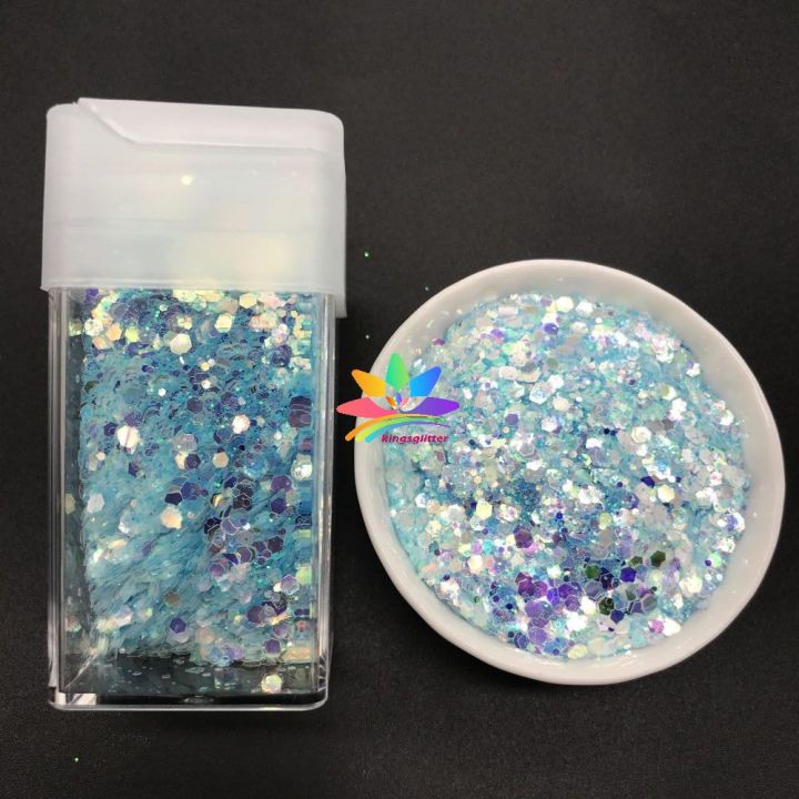 KF04   Bulk Custom Wholesale fine glitter eyeshadow mix glitter blu-ray hexagon chunky glitter