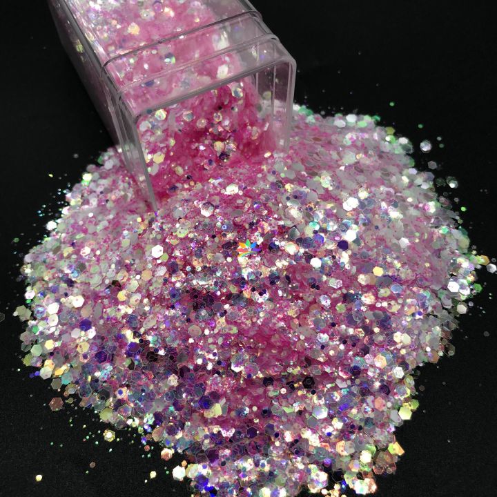 KF10   Bulk Custom Wholesale fine glitter eyeshadow mix glitter blu-ray hexagon chunky glitter
