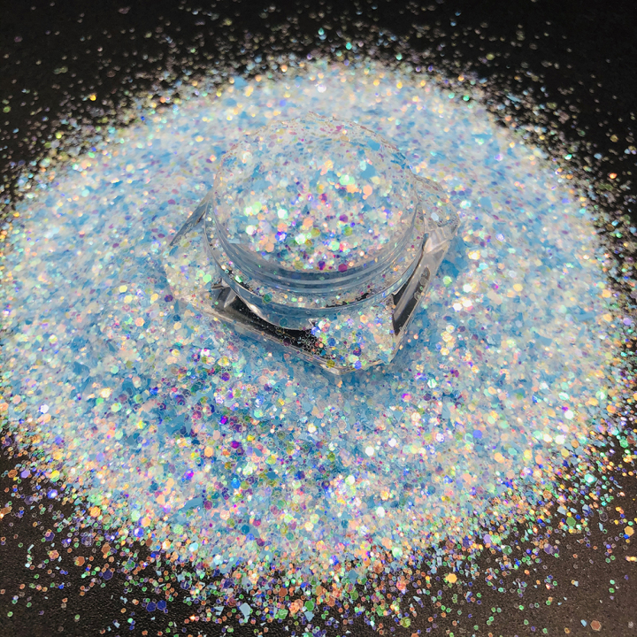 KPS005-Carmine Diamond Rainbow Spring Color Flakes Chunky Glitter For Nail Polish Art Eye Shadow Makeup DIY Craft Decoration
