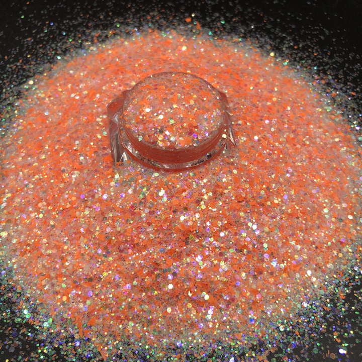 KPS006-Carmine Diamond Rainbow Spring Color Flakes Chunky Glitter For Nail Polish Art Eye Shadow Makeup DIY Craft Decoration