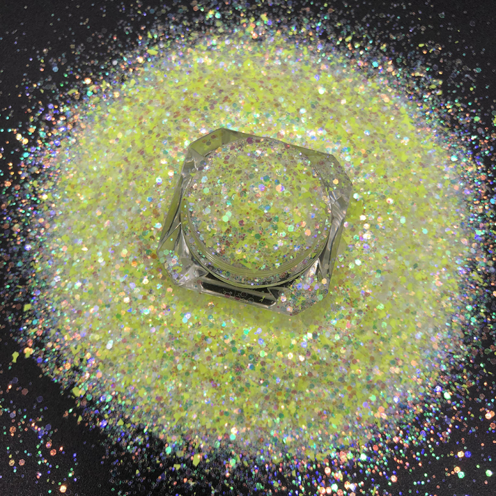 KPS007-Carmine Diamond Rainbow Spring Color Flakes Chunky Glitter For Nail Polish Art Eye Shadow Makeup DIY Craft Decoration