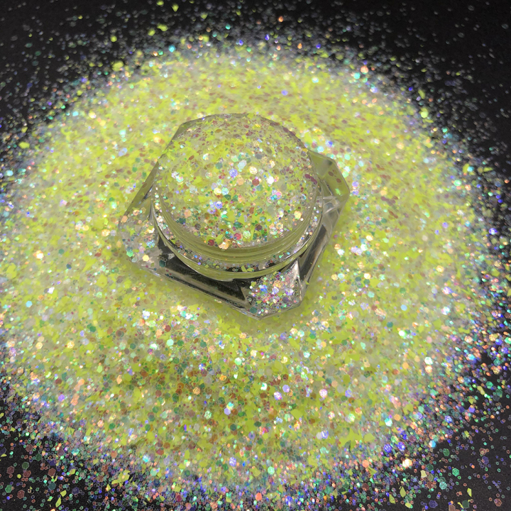 KPS007-Carmine Diamond Rainbow Spring Color Flakes Chunky Glitter For Nail Polish Art Eye Shadow Makeup DIY Craft Decoration