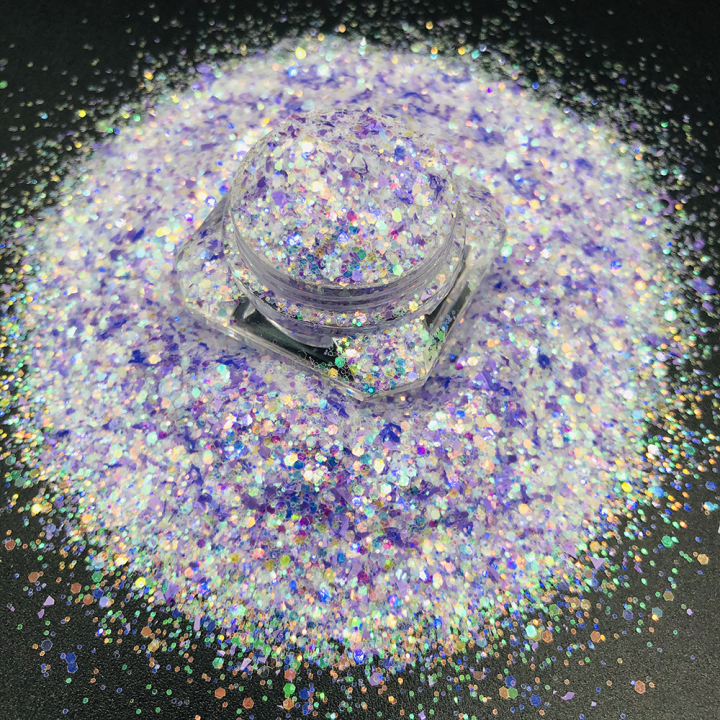 KPS009-Carmine Diamond Rainbow Spring Color Flakes Chunky Glitter For Nail Polish Art Eye Shadow Makeup DIY Craft Decoration