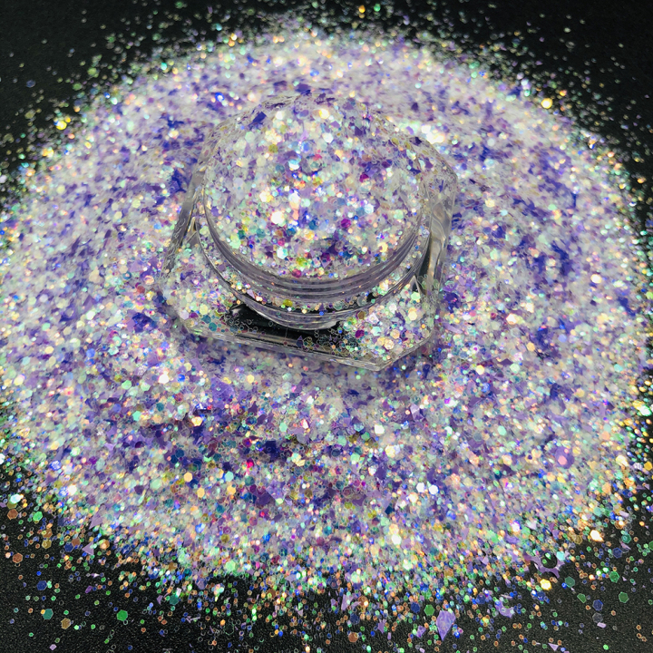 KPS009-Carmine Diamond Rainbow Spring Color Flakes Chunky Glitter For Nail Polish Art Eye Shadow Makeup DIY Craft Decoration